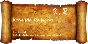 Kohajda Rajmund névjegykártya